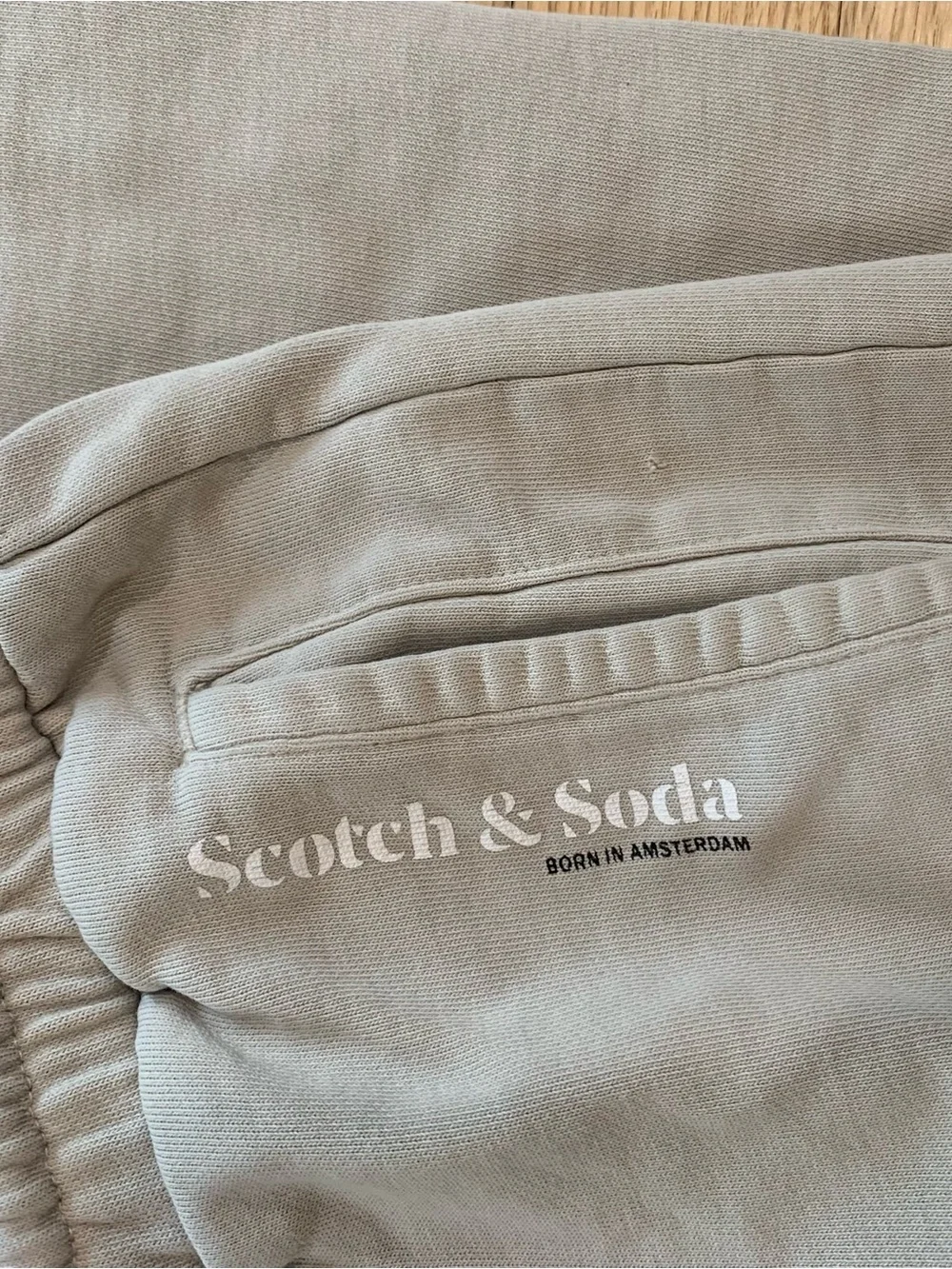 Scotch & Soda Mens Organic Cotton Joggers Beige Lounge Casual Pants Size Large - Picture 2 of 11